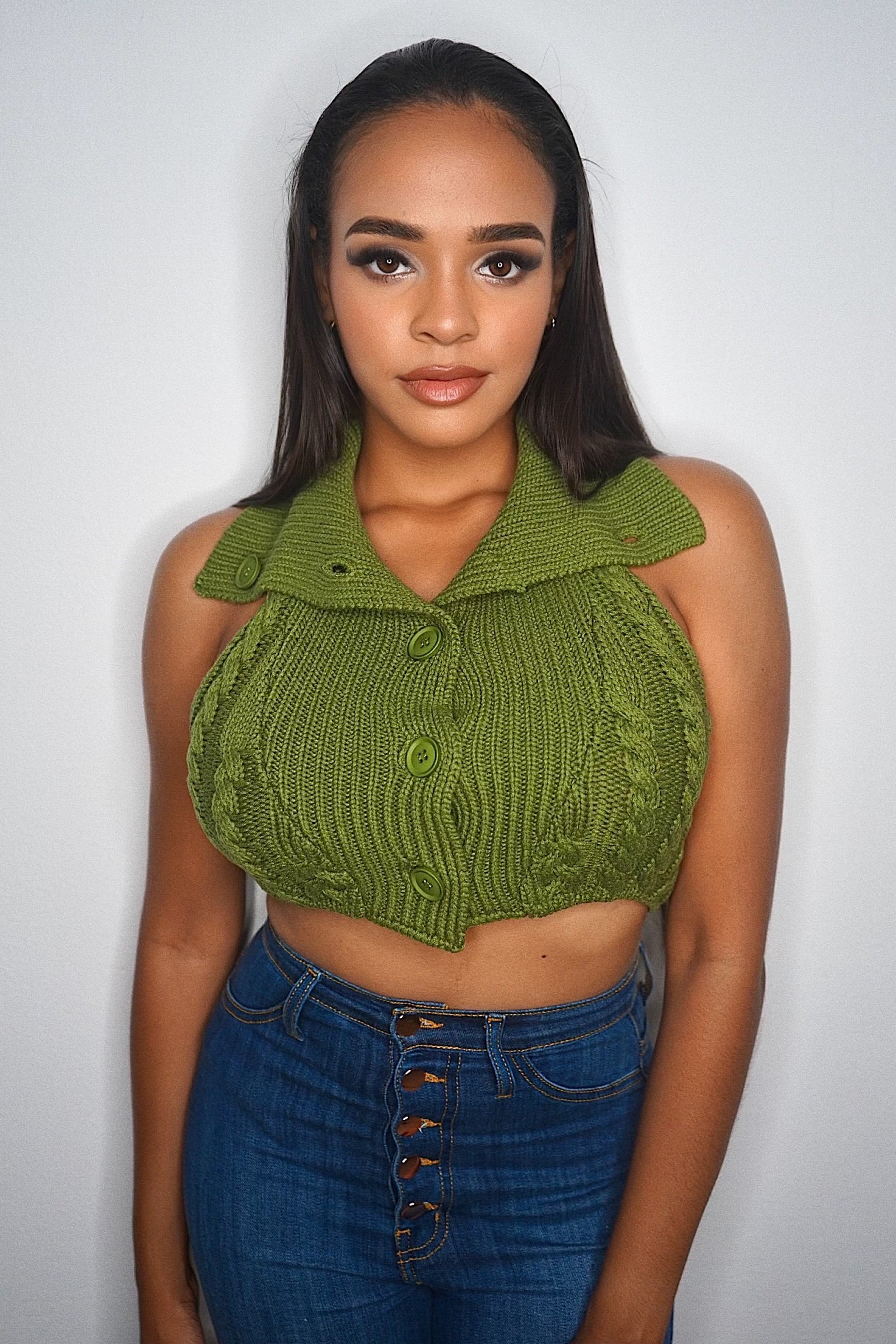 High Neck Crop Top