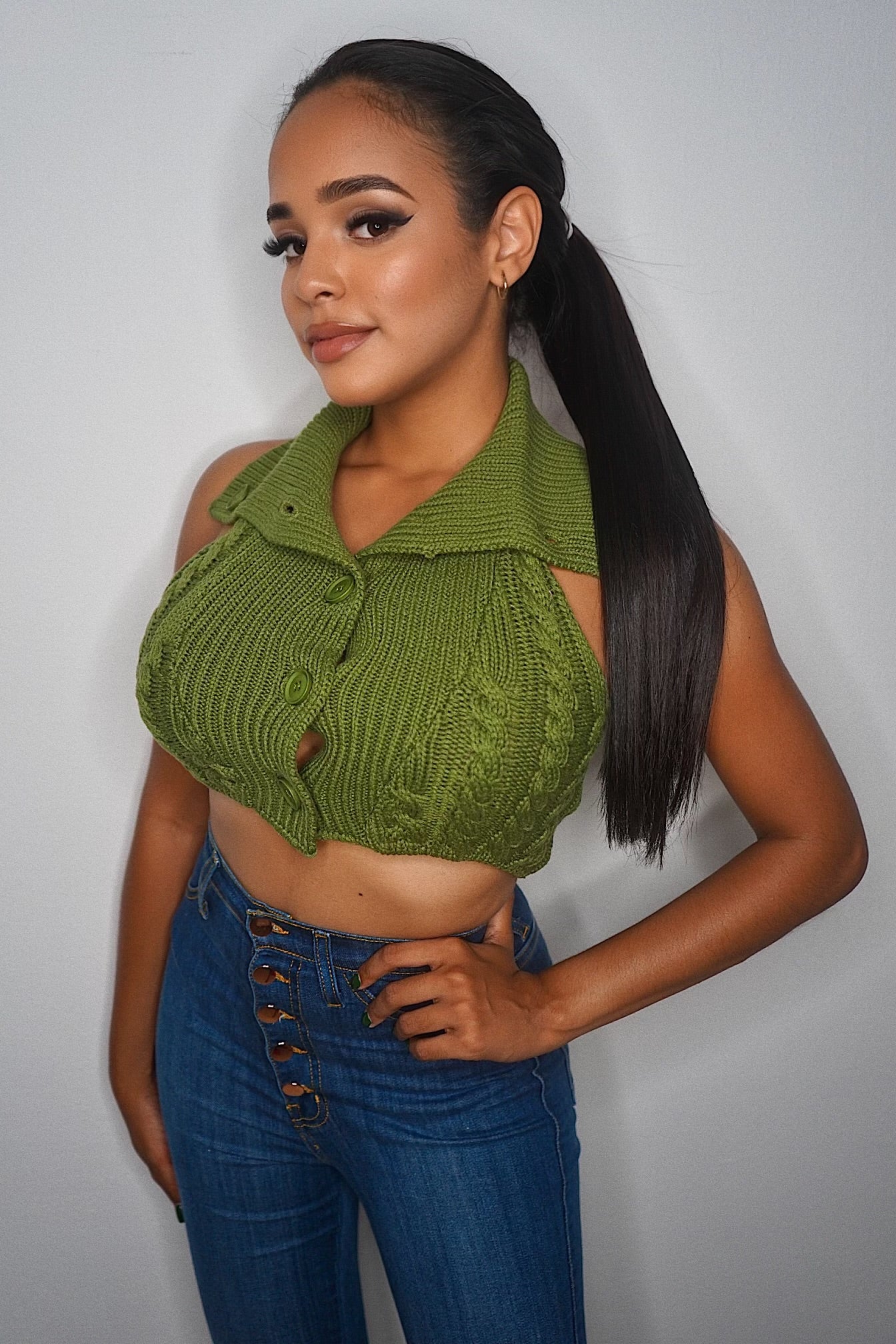 High Neck Crop Top